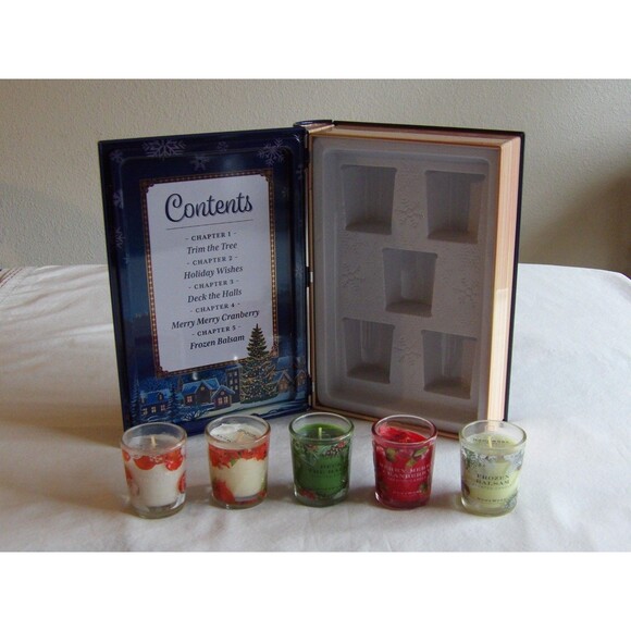 HOMEWORX by Harry Slatkin "Winter Wonderland" Book Tin set of 5 Scented Candles - Picture 11 of 16